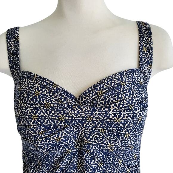 Bond-Eye Australia Nip Tuck Tummy Control Navy Gold Print Swimsuit 12 D/DDD - Picture 3 of 16